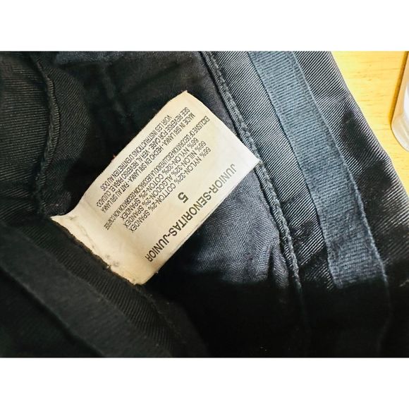 Grane Black Shiny Low Rise Boot Cut Stretchy Junior Jeans, Size 5 - Picture 5 of 5